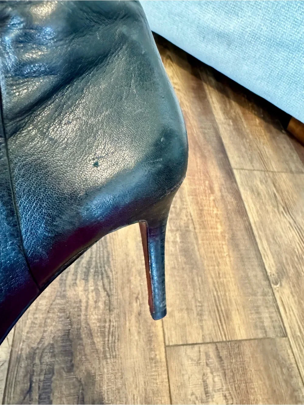 Vintage 90s/Y2K Coach Dalla Black Leather Over-the-Knee Stiletto Boots